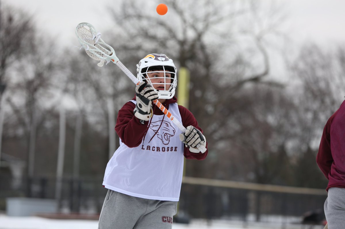 CUChicagoLax's tweet photo. Perfect day for our first practice ❄️ 

Great feeling to be back out there with the guys! https://t.co/v1LUmG0GUC
