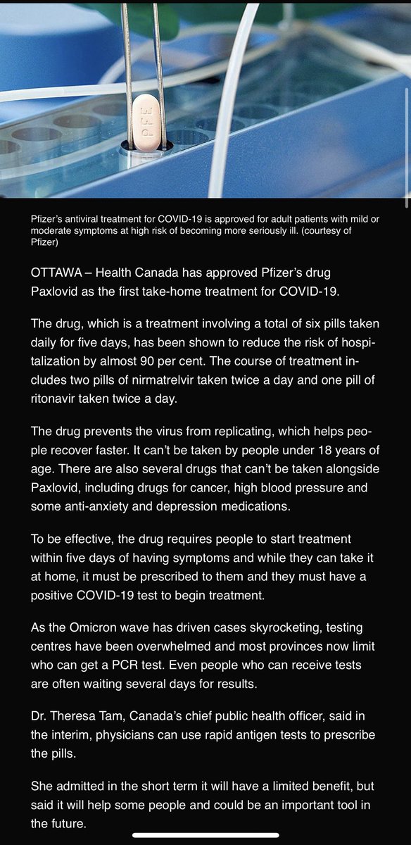 “Here’s a pill to treat COVID19. Except, you need to prove you have COVID19 first. Ohhhh, I forgot, no PCR tests for Ontario, so just get an RAT test. Oooops, there’s a severe shortage of RATs. D’oh, I guess you’re SOL.” xo your #onpoli government