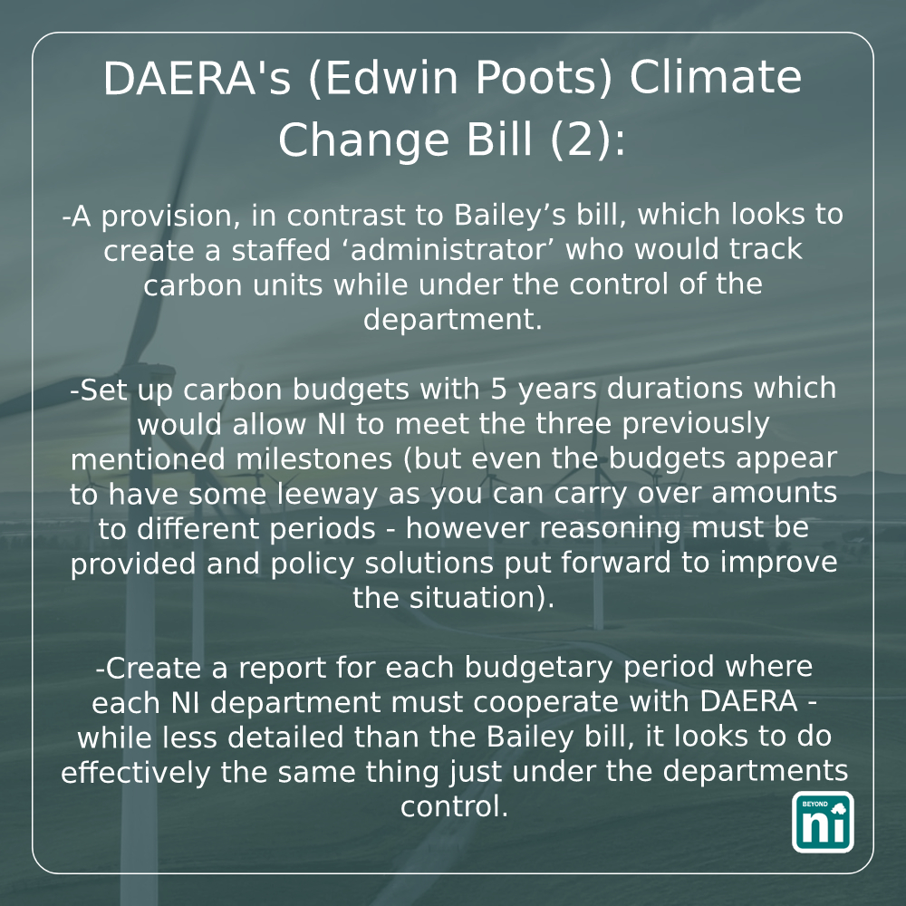 BeyondNi's tweet image. Comparison between Stormont's two Climate Change Bills: