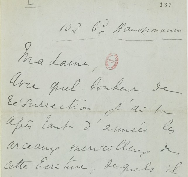 Nouveau sur Corr-Proust :

Anna de Noailles à Marcel Proust (corr-proust.org/letter/03786) et la réponse de l’écrivain (corr-proust.org/letter/03787). 

"Cette gentillesse de m'écrire ainsi, et si vite [...] m'a ramené aux sentiments anciens que vous aviez depuis un peu martyrisés."