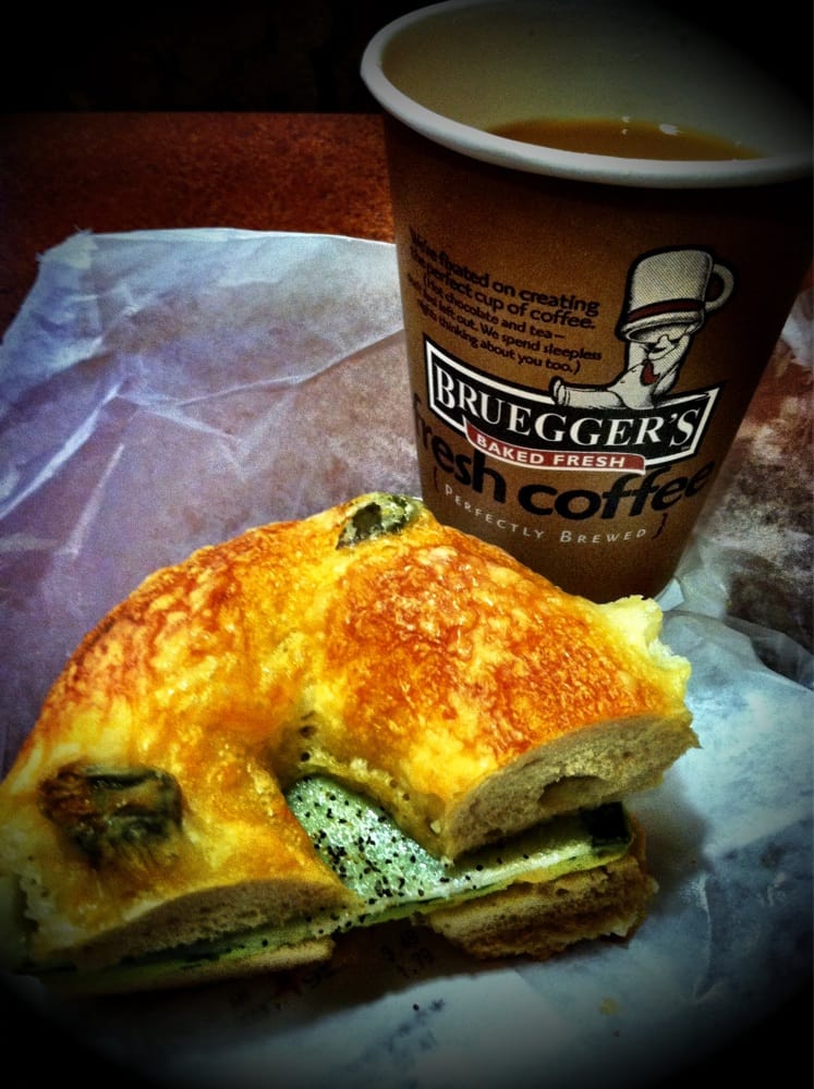 Finally got my hands on my favorite bagel from  <a href="/Brueggers/">Bruegger's Bagels</a> Cheddar and Jalapeño Bagel!!! THE BEST.