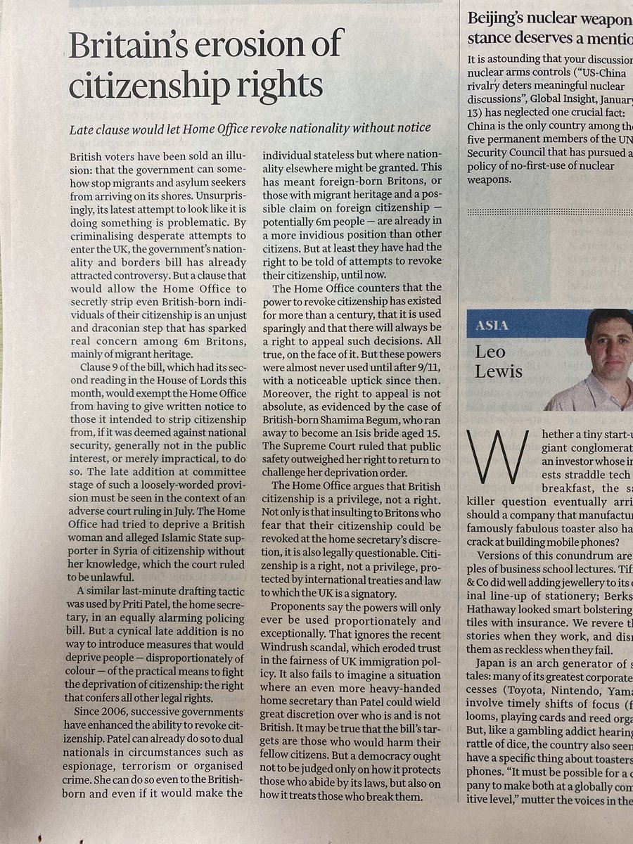 Take back control? - looks more like take away control from citizens - quality journalism from the Financial Times