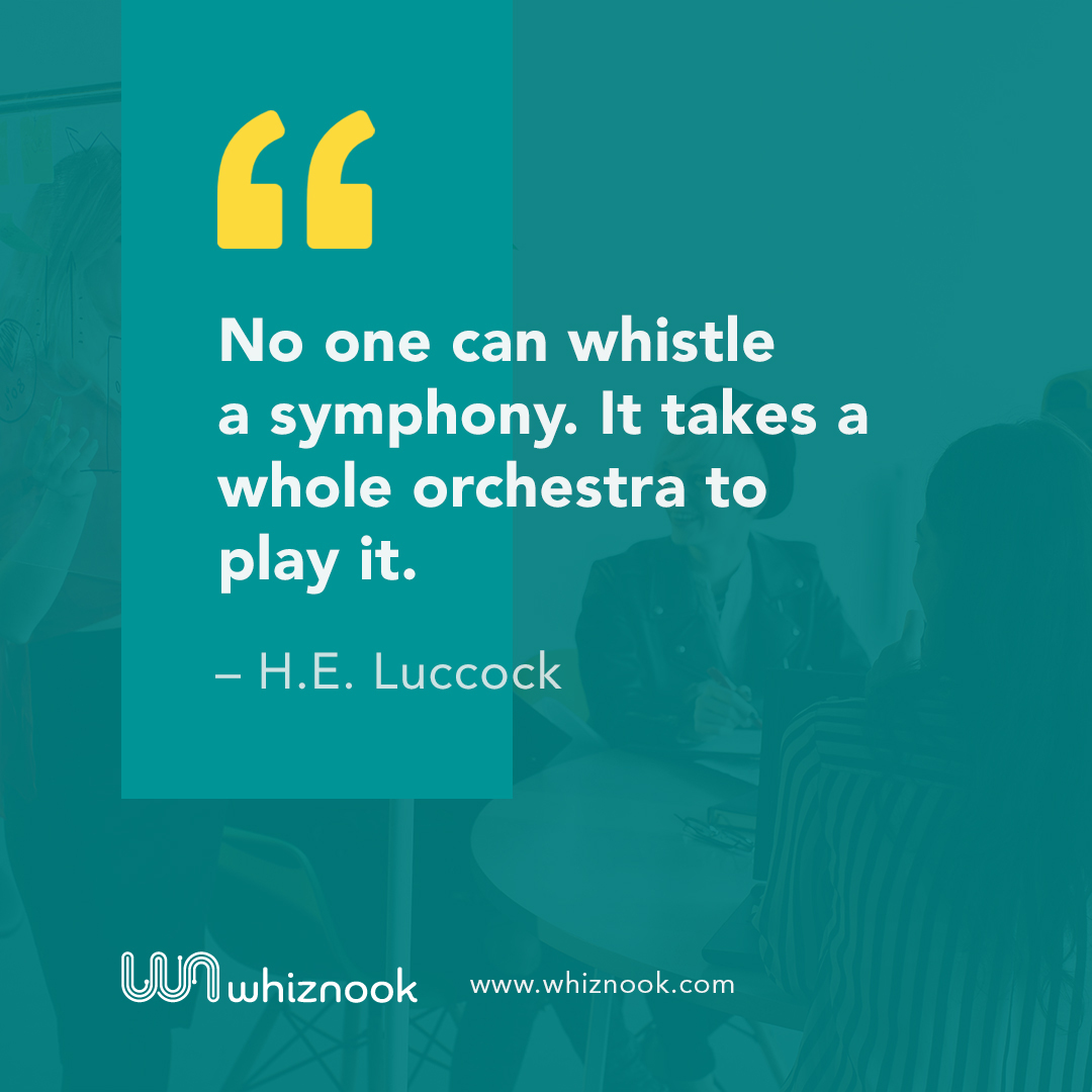 Whiznook's tweet photo. No one can whistle a symphony. It takes a whole orchestra to play it.

The ability to share ideas with the team excites employees and accelerates the creative process.

We use a gamified approach to help teams to be stronger and better.

Schedule a live demo at your convenience a https://t.co/llg0f5wpgt
