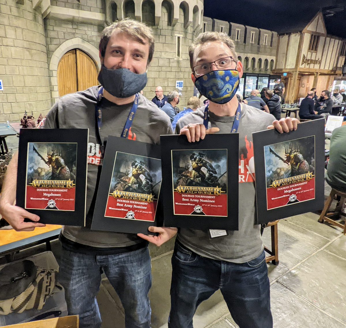 BileWinters's tweet photo. @WillardFoxton Well thirteen years later I’m still getting those Best Army nominations (and still not winning 😝) - but this time the army was finished before the first game began!

It seems my game playing has improved, as we did win our ‘best in class’ award at the AoS Doubles too! https://t.co/1v4GkCrvAR