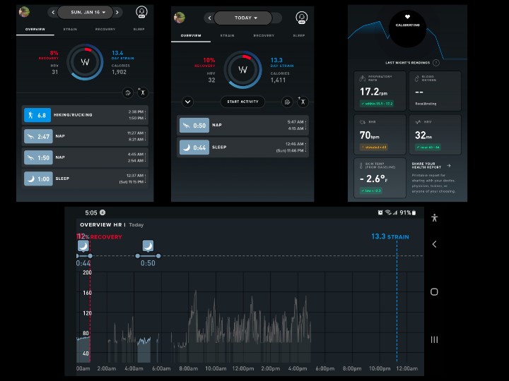 amsd2dth's tweet photo. .@whoop What is up with my sleep metrics? 😵‍💫 Also wondering why the skin temp is recalibrating and why the green light stays on when I take if off.. any suggestions? https://t.co/X1jed0FC6o