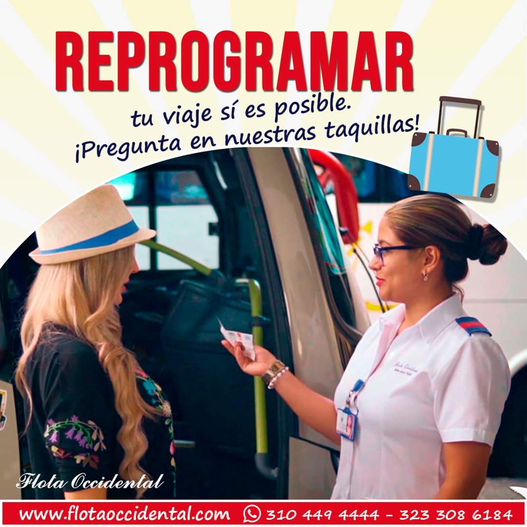 FlotaOccidental's tweet image. Si deseas #reprogramar tu #viaje debes hacerlo únicamente dirigiéndote a nuestras #taquillas directamente para confirmar la nueva fecha y hora de viaje, presentar documento de identidad y tiquetes de viaje, sin ningún costo.