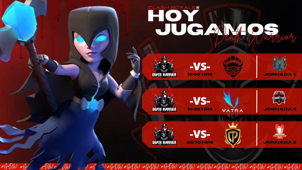 #CR | MATCH DAY 

Iniciamos la semana con grandes enfrentamientos 🥵

🏆 <a href="/PagsuTL/">PGaming League</a> [J7]
🆚 <a href="/StrangersGG/">Strangers | 🇲🇽</a>
⏰ 18:00 🇵🇪

🏆 <a href="/GametosLiga/">Liga Gametos - Clash Royale</a> [J4]
🆚 <a href="/VatraGaming/">VatraGaming</a>
⏰ 19:00 🇵🇪

🏆 <a href="/Ap3Gomas/">Gomas</a> [J2]
🆚 <a href="/ClashTeamPer1/">Clash Team Perú</a>
⏰ 20:30 🇵🇪

#GoDW
🎨 <a href="/IsabelSnchezch2/">Isabel SCH</a>