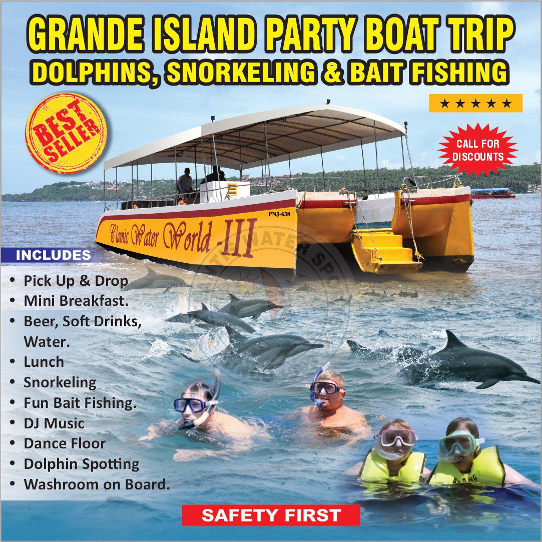 WatersportsGoa's tweet photo. We never tire of saying that Goa is a true traveler's paradise.
❓"Why?" - you ask.

Because these are the beaches and the sea for lovers of lazy relaxation💦
For researchers - this is the island trip👍🏻
For nature lovers - this is dolphins and monkey… https://t.co/4PiITcy277 https://t.co/O5YhUpjn6w