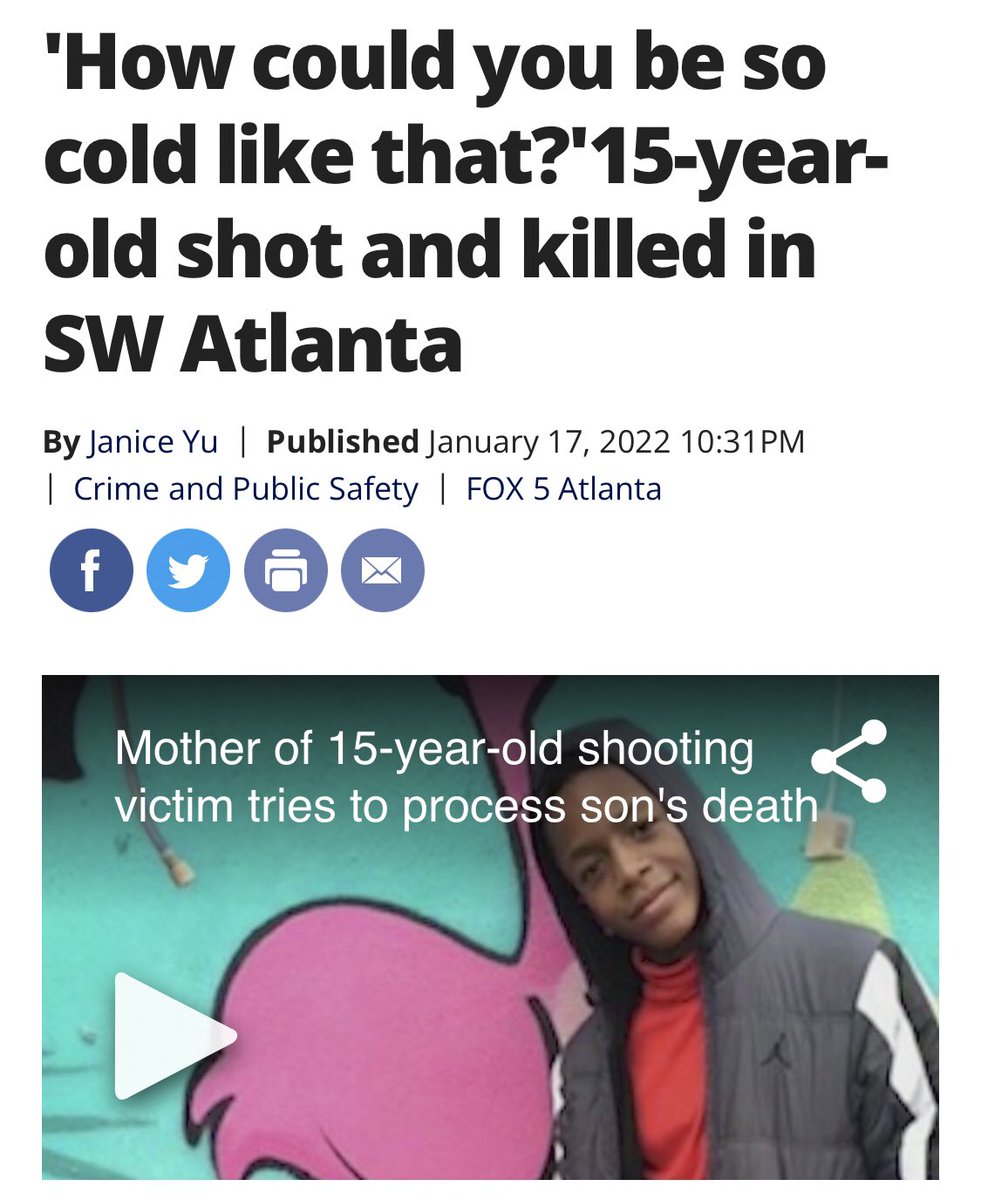 It saddens me that this is how we end #MLKDay2022 in Atlanta. Another young, Black boy killed by gun violence. 🔗 fox5atlanta.com/news/how-could… We must continue to be vigilant. Elevate student voices. My ❤️ goes out to S. Atlanta HS and community. #StudentsLivesMatter @apssatlantasga