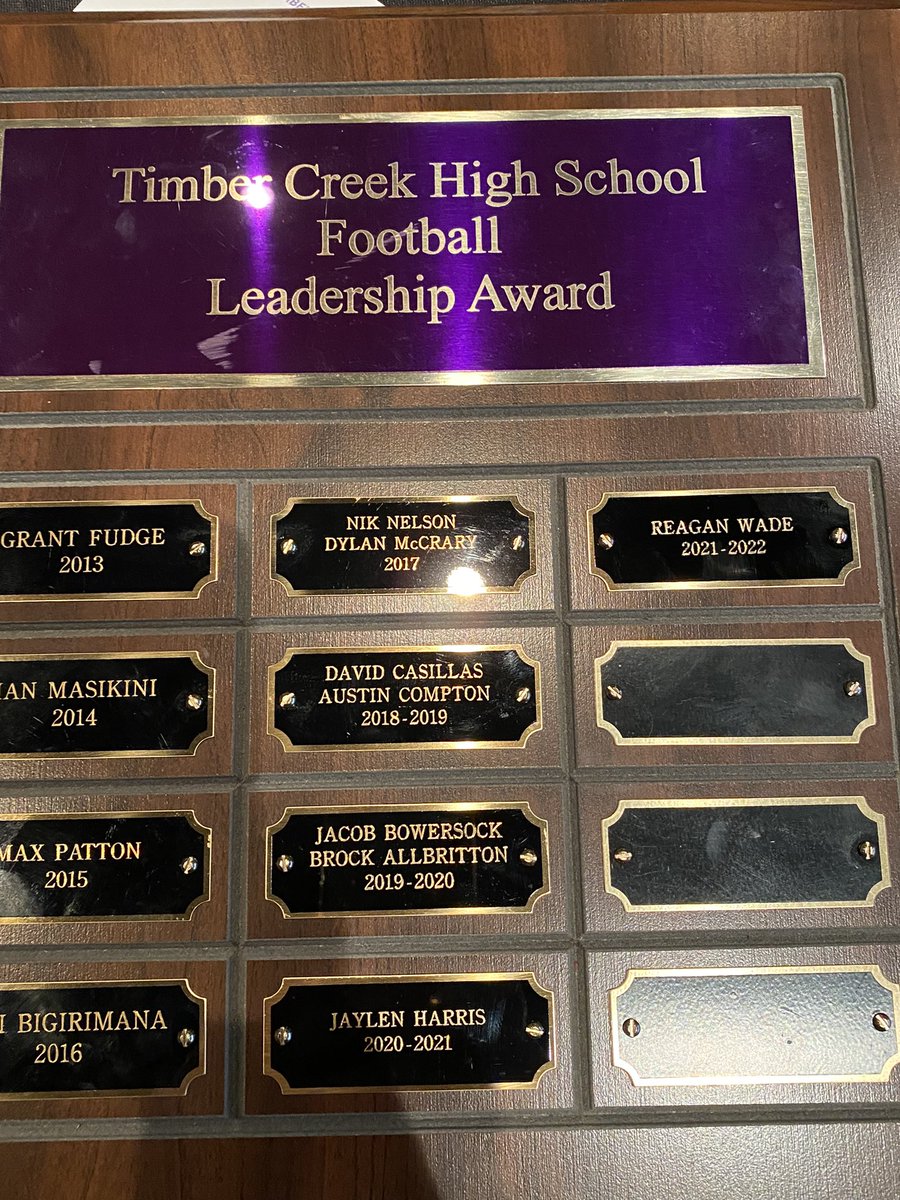 Super blessed and honored to receive the Falcon Leadership award all of my hard work and investment into this program has payed off more than ever at this moment truly happy that my name is on this piece of TCHS history