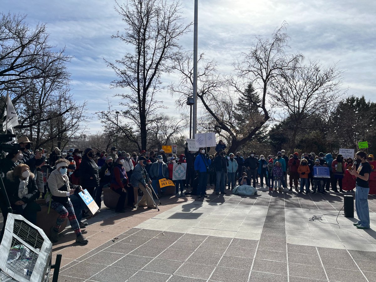 querencianm's tweet photo. In Santa Fe today, the #Walk4Climate converged on the Roundhouse from the four directions to call for climate justice. https://t.co/im0KorJZjP