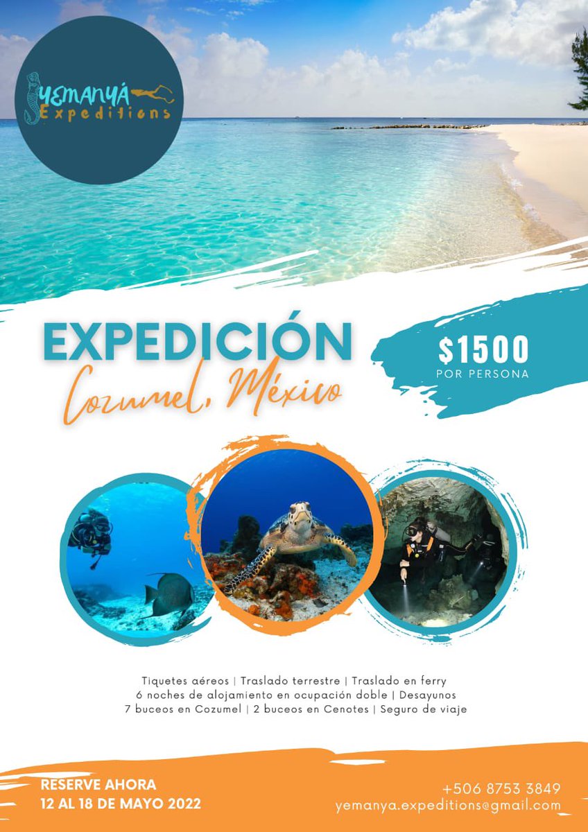oroo_va97's tweet photo. Yemanyá Expeditions es un tour operador de buceo y snorkeling que se encuentra en Bahia Drake, liderado por una espectacular mujer. 

Ahora, vienen pasos grandes y firmes. ¡Yemanyá Expeditions va para Mexico con ustedes!
#Mexico #CostaRica #viral #Buceo https://t.co/CDun6xsY7Q