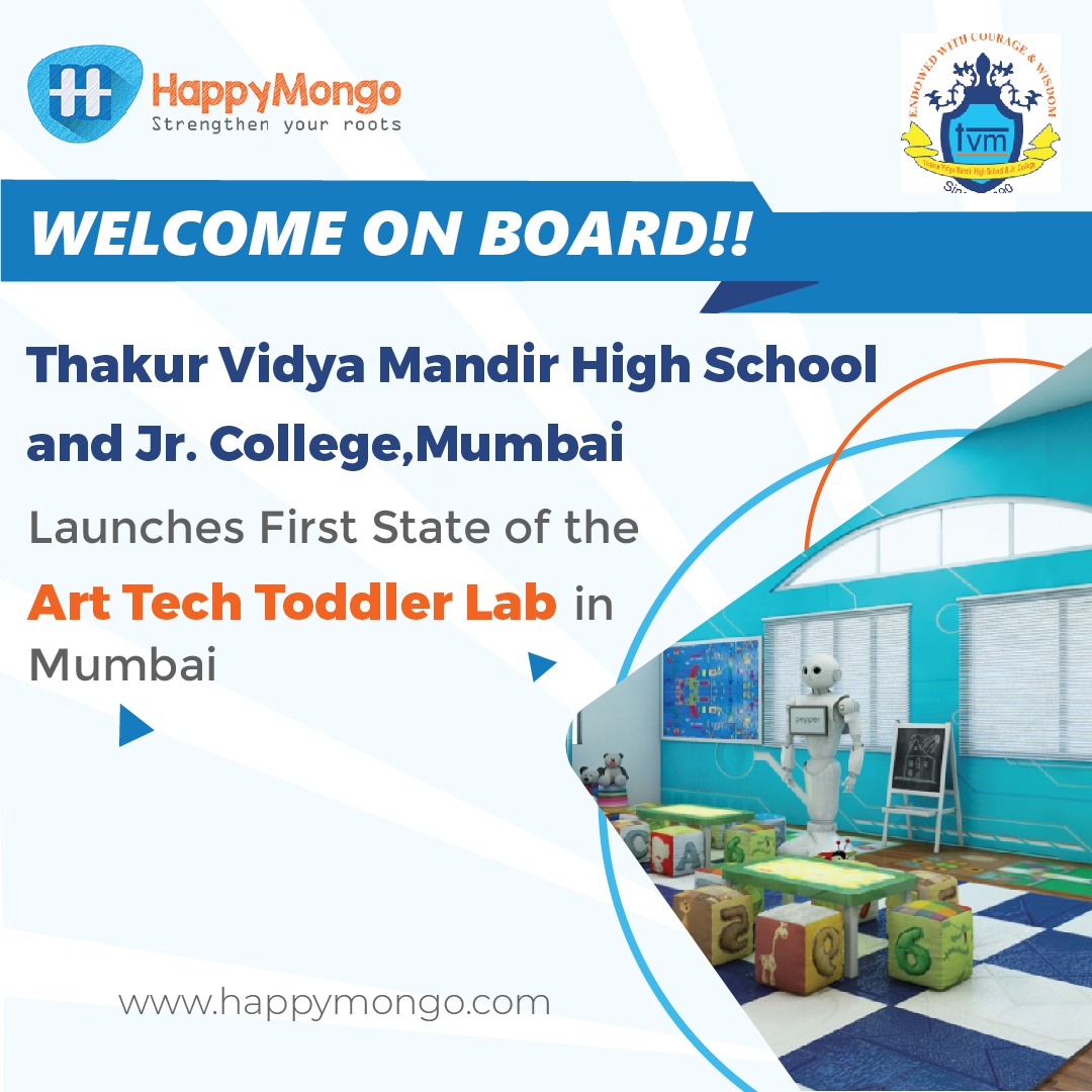 happymongo's tweet image. We are delighted to announce that Thakur Vidhya Mandir High School and Jr. College Mumbai Launches First State of the Art Tech Toddler Lab in Mumbai.

Welcome On Board!!

#kidseducation #kidsfunlearning #education #learning #mumbai #thakurvidyasmandirhighschool #happymongo #schoo
