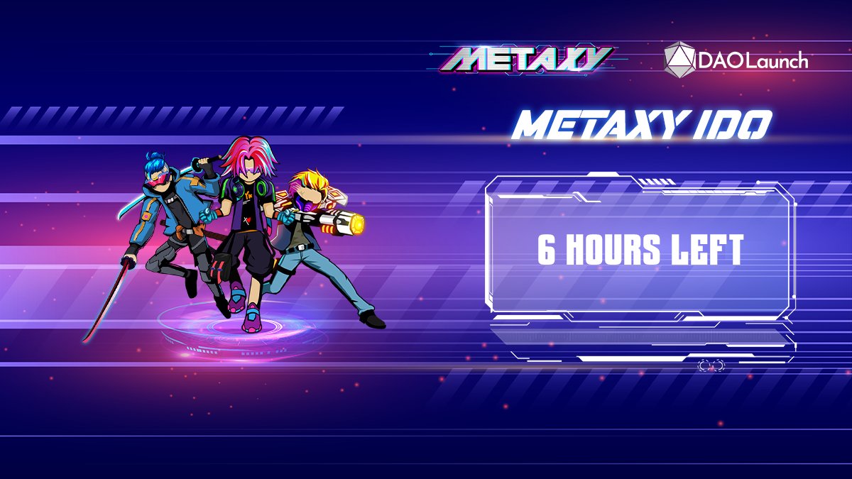 MetaxyMXY's tweet photo. 🔥 Metaxy IDO on DAOLaunch | 6 HOURS LEFT 🔥

🥳 Are you ready to become the very first $MXY holder on DAOLaunch?

✅ Check out the guideline before joining the IDO: https://t.co/WickRHa9rH

📌 Ready to participate here! https://t.co/Ilh3EJxVNn https://t.co/YLAIcj2cZW
