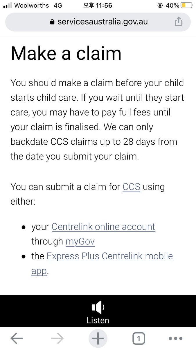 euikoo's tweet photo. @Centrelink I applied CCS and waiting for the confirmation. While it is processing, is it refundable if my son goes to daycare? 

I found this on website but some people say that it is not payable. https://t.co/4V3IyszsUR
