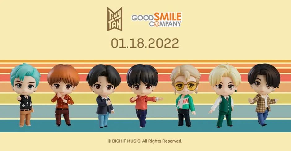 bts123_bantan's tweet photo. ねんどろいど TinyTAN予約受付開始❗️

2022年1月18日12時～3月2日までの受注予約（ただし生産上限あり）
発送は9月
5000円

まだ発表されてないけどFCでも特典付きのが販売されそう

ねんどろいどって顔2種類あってマイクとか持たせたり動かせれるみたいね！
🔗https://t.co/0ecc0qtnjt https://t.co/lv1CeUDAHU