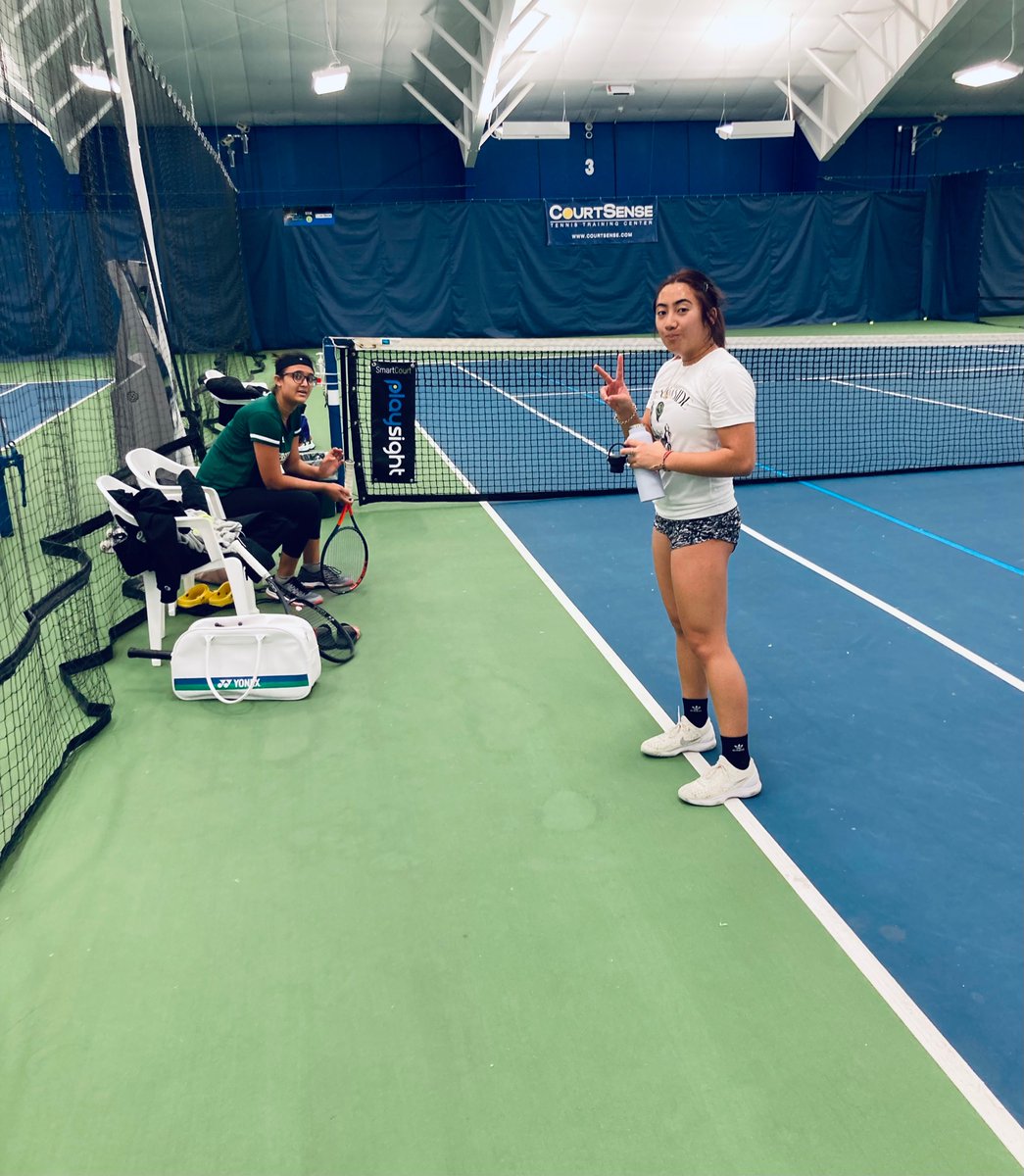NJCUTennis's tweet photo. Winter storm? The NJCU Tennis Women still gunna swarm! #NoDaysOff #RT3 #NJ #Tennis #CourtSense #Playsight #SmarterBetterFasterStronger https://t.co/vfQiWefLb9