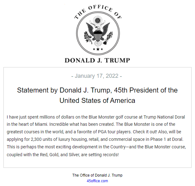 Statement by Donald J. Trump, 45th President of the United States of America 🇺🇸⛳️