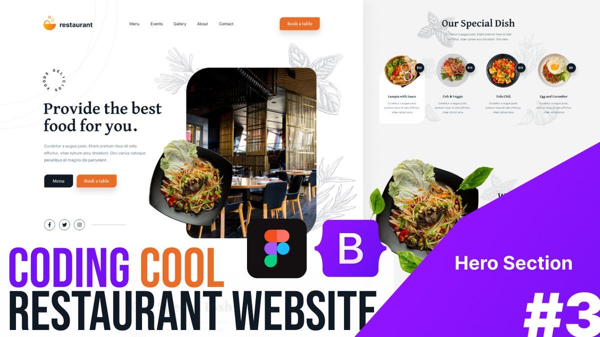 Untree_co's tweet image. 👋  New released video tutorial

#Figma to #Bootstrap 5 Tutorial Series

Restaurant Figma to HTML with #Bootstrap5 Part 3 - Hero Section

👉 bit.ly/33mxHXt

#100DaysOfCode #webdev #design #ui #ux #javascript #figma #bs5 #bootstrap #jquery #css3 #css