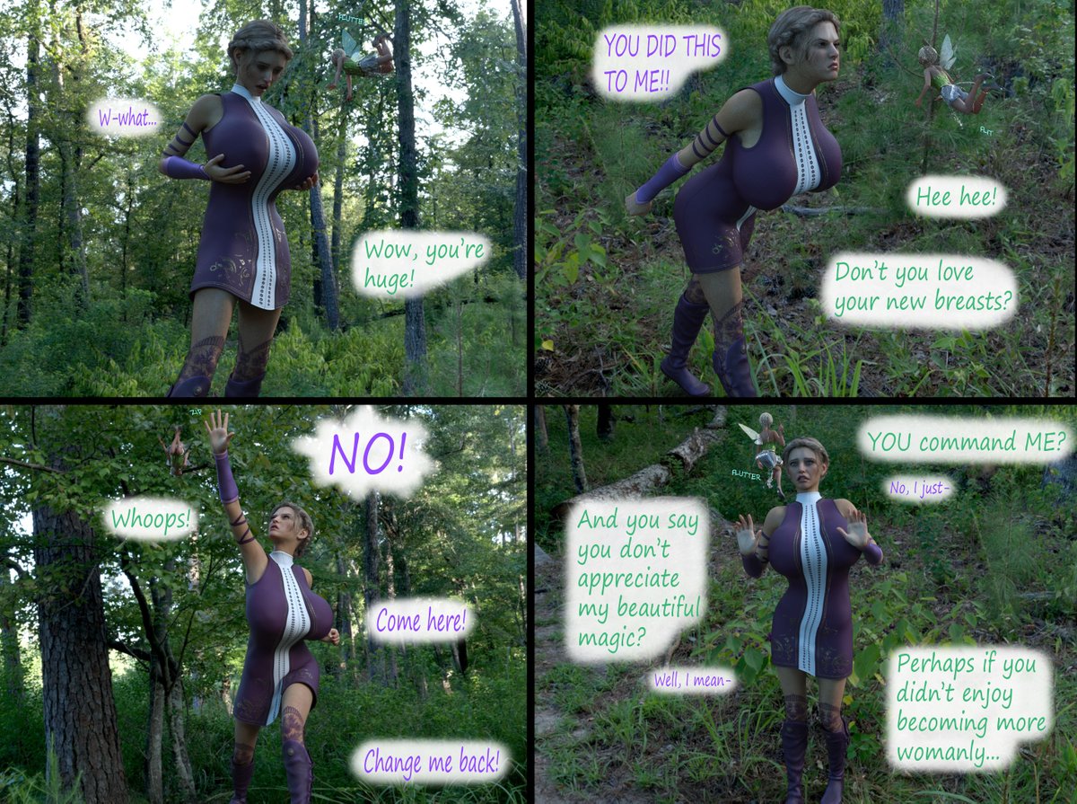 Stedol3's tweet photo. Something a little new from me - trying out a comic! These are the first 4 pages! There are 10 pages in total, and I'll try to post 2 a day until it's done! Starts with #breastexpansion, and ends with #futanari TF

Forest of Changing (Pages 1-4) https://t.co/gJcPbsBOJr
