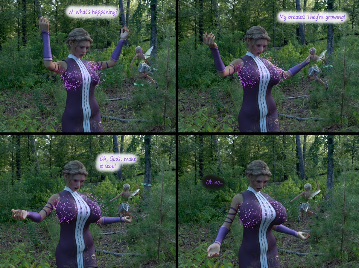 Stedol3's tweet photo. Something a little new from me - trying out a comic! These are the first 4 pages! There are 10 pages in total, and I'll try to post 2 a day until it's done! Starts with #breastexpansion, and ends with #futanari TF

Forest of Changing (Pages 1-4) https://t.co/gJcPbsBOJr