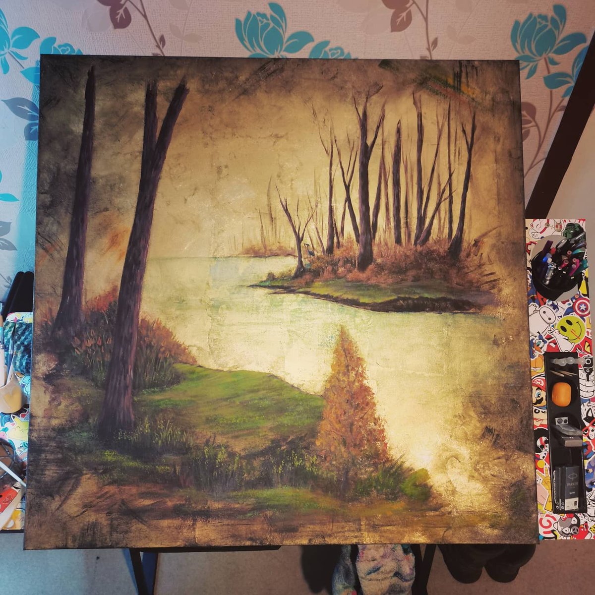 EvoPixie's tweet photo. I didn't like the little tree at the front, so I covered it. To be fixed in due course ✌️

#art #GOLD #MISTAKES https://t.co/4GscgOWqkJ