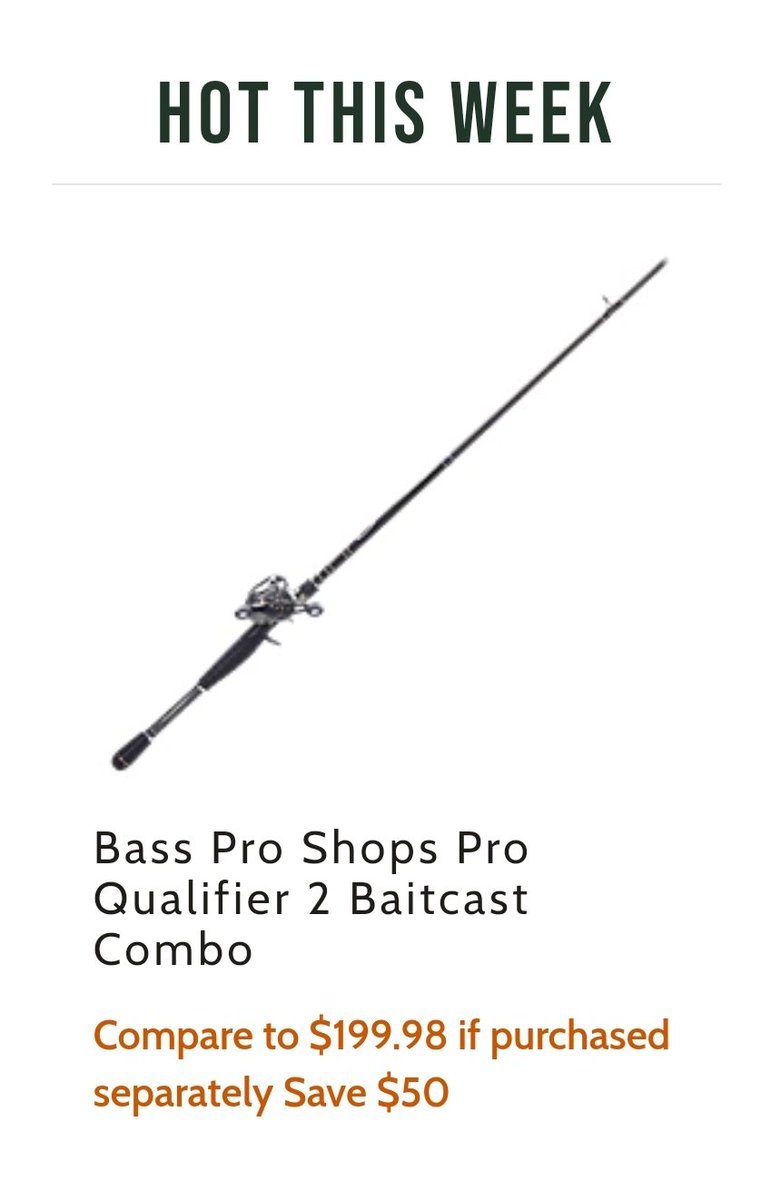 FishHandbook's tweet image. Hot this week at @BassProShops, save $50 on the Pro Qualifier 2 baitcast combo!

Shop now: basspro.com/shop/en/bass-p…

#TeamOutdoors #BassProShops #ProQualifier #FishingRod #FishingReel #BassFishing