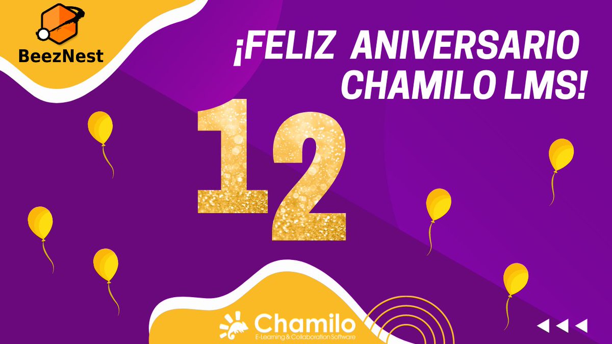 #Chamilo12Years 🎉 ¡Estamos de aniversario! ¿Quieres  obtener la certificación de Chamilo? ¡Envíanos tu vídeo saludo! *Indicaciones* ➡ Texto: "Desde (ciudad) - (País) ¡Feliz Aniversario Chamilo!" ➡ Fecha limite 18/02/22 ➡ Envío vía WhatsApp: +5117195191 ➡️ Sorteo: (5) becas🎉