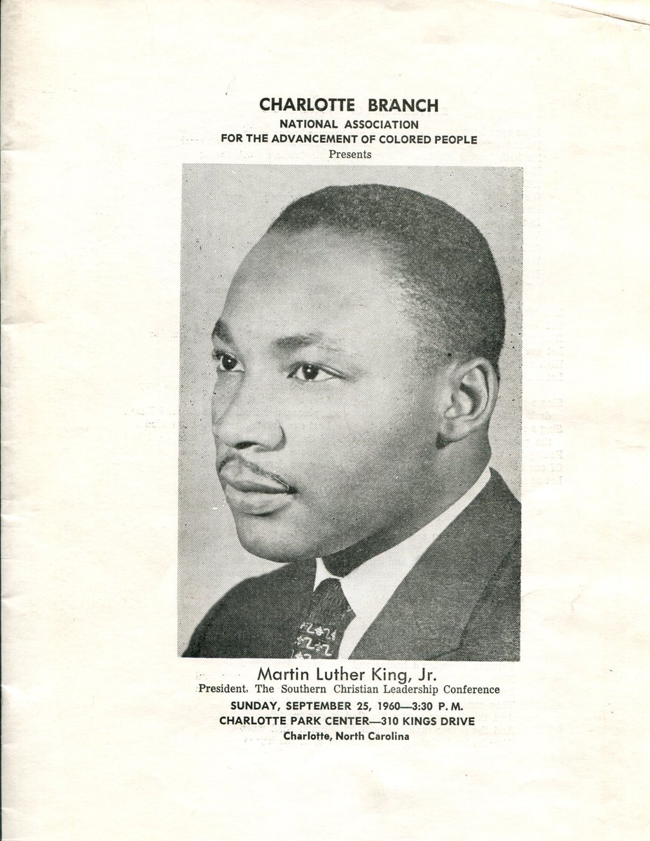davidbwheeler's tweet photo. Below is a flyer from a MLK speech in Charoltte, Sept 1960.  I wish I would have been there with my kids and my mom and dad.

And before you jump to false conclusions, and hate post, we also fully support our men and women in blue, especially our local sheriff. Who doesn't?  3/3 https://t.co/UD9JuVeG6s