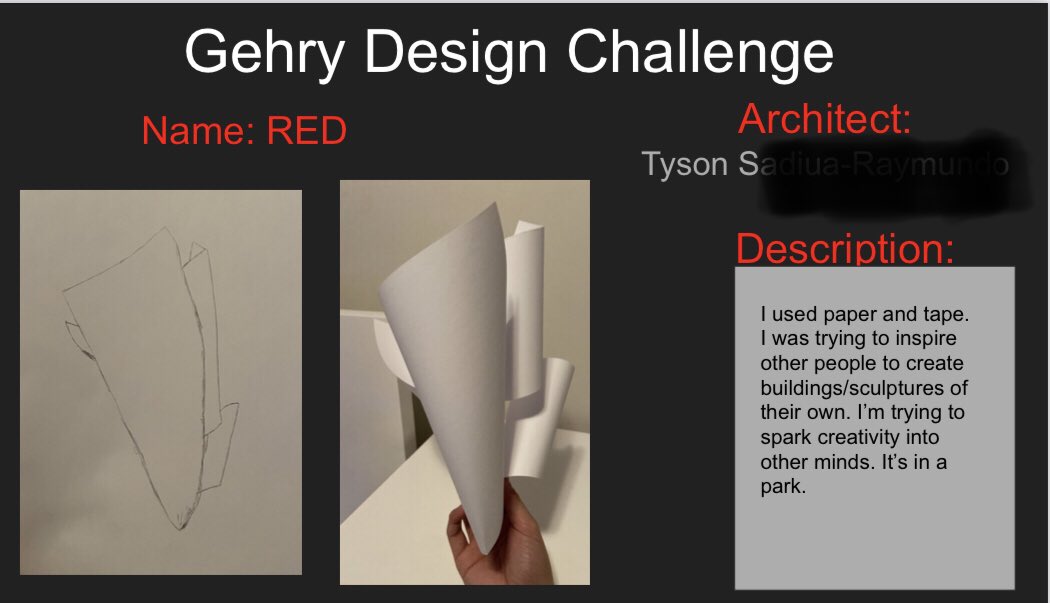 shsdrafting's tweet photo. Remote Learning - Gehry Design Challenge #DRAR2G
https://t.co/ZKDIGIZWzg @SislerHS @WinnipegSD https://t.co/dzmQdJn3SY
