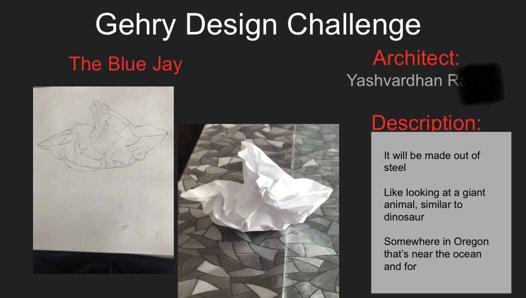 shsdrafting's tweet photo. Remote Learning - Gehry Design Challenge #DRAR2G
https://t.co/ZKDIGIZWzg @SislerHS @WinnipegSD https://t.co/dzmQdJn3SY