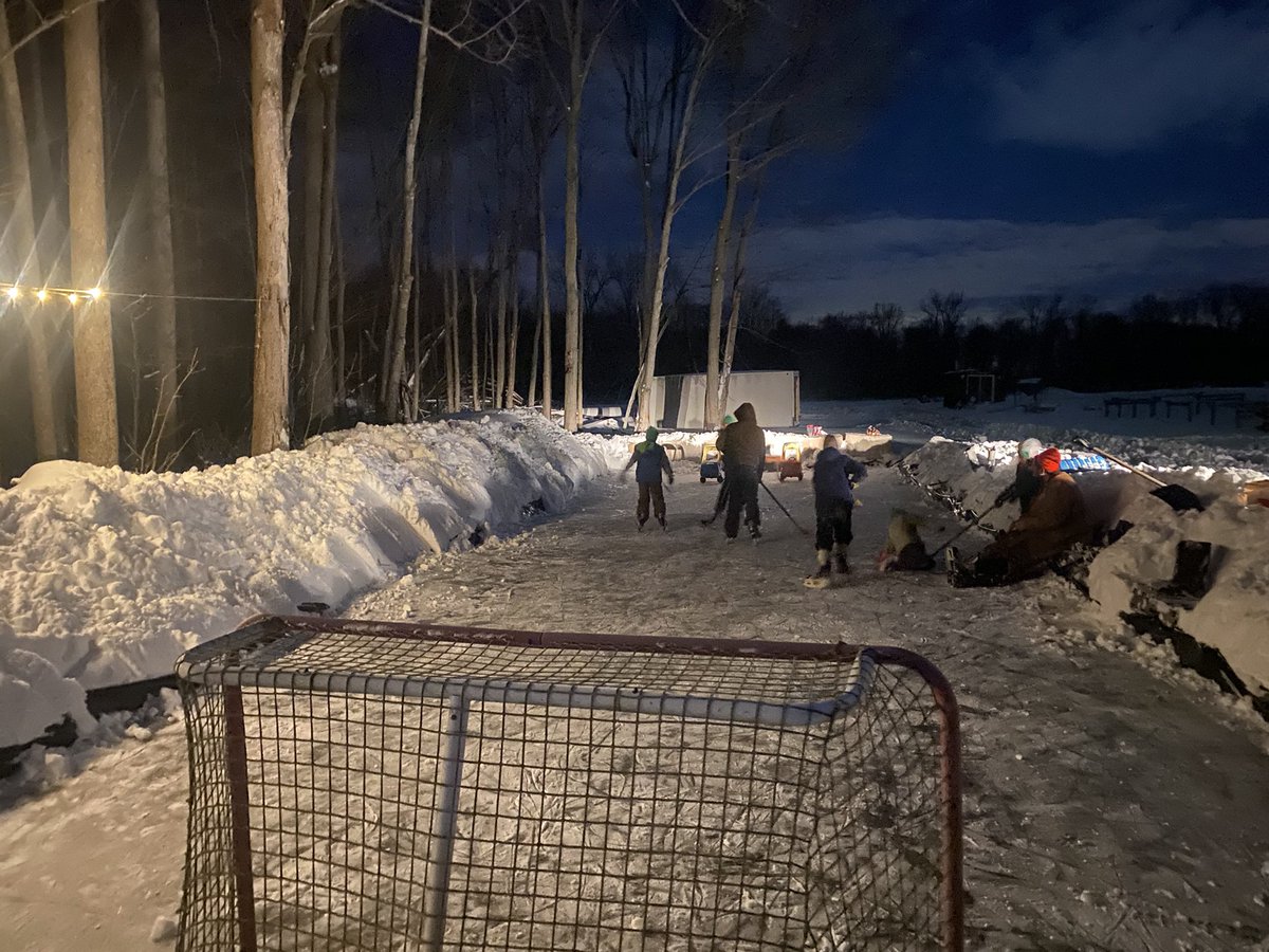KellyCreekDairy's tweet photo. Enjoying #ODR 
Local rink set up for the unvaxxed kids of neighbourhood. https://t.co/Kz4cAGAhk9