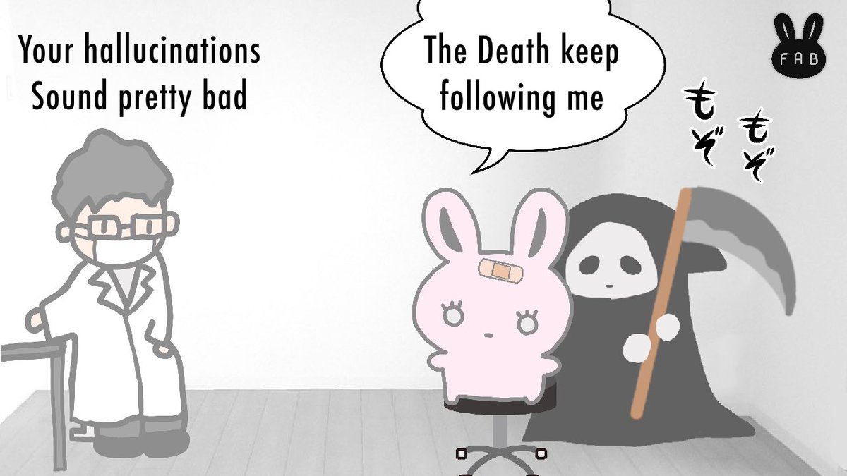 This is Death💀🪓 Clumsy reaper follows me. But doctor says he can’t see anybody…

#fadeawaybunny #mentalhealth
#mentalhealthawarenes