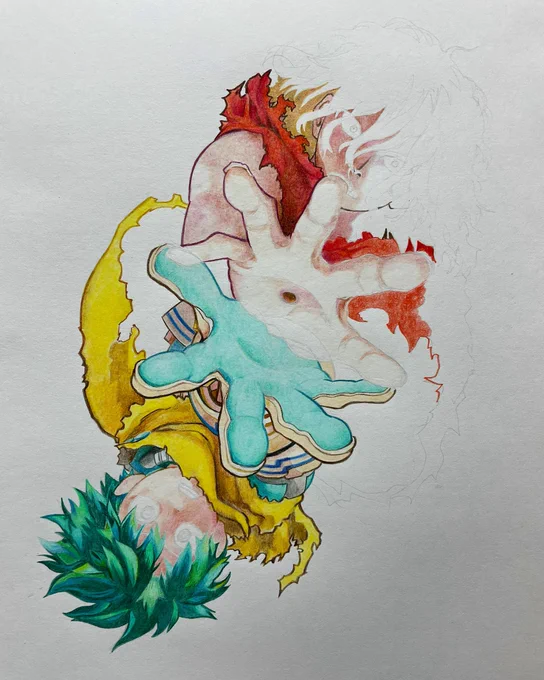 ヒロアカ 色鉛筆 50% #僕のヒーローアカデミア #模写