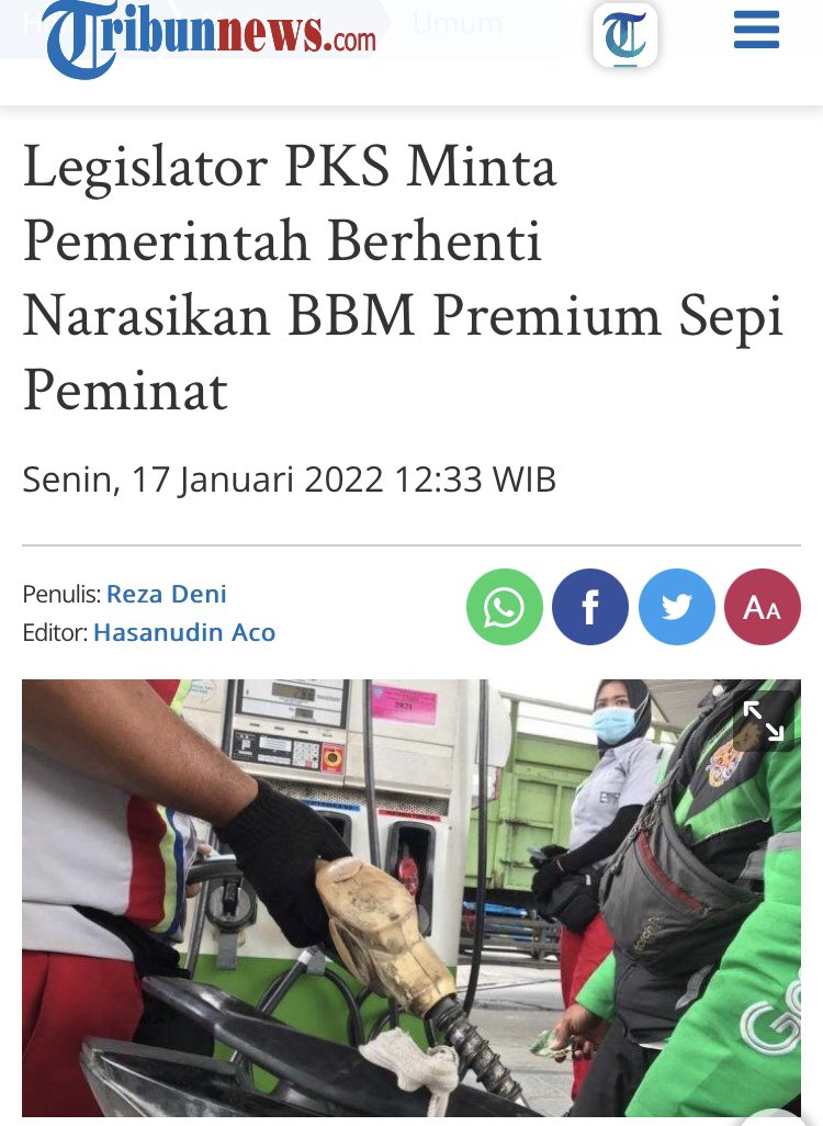 pakmul63's tweet photo. Mau tanya, 
permintaan premium terus turun.  Kata pemerintah sepi peminat.
.
Tidak benar atau salah ya?
.
Jangan2 distribusinya yg ditahan-tahan.
.
Temen2 paling faham.
.
Mohon RT kalau setuju.
Like kalau suka.
@PKSejahtera @FPKSDPRRI @salimsegaf https://t.co/SGDXjmMh5r