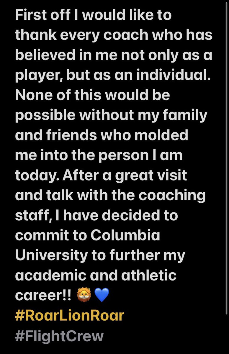 Committed.🦁💙 <a href="/coachjtaylorjr/">Jerry Taylor Jr.</a> <a href="/Coach_Fab/">Mark Fabish</a> <a href="/Columbia/">Columbia University</a>