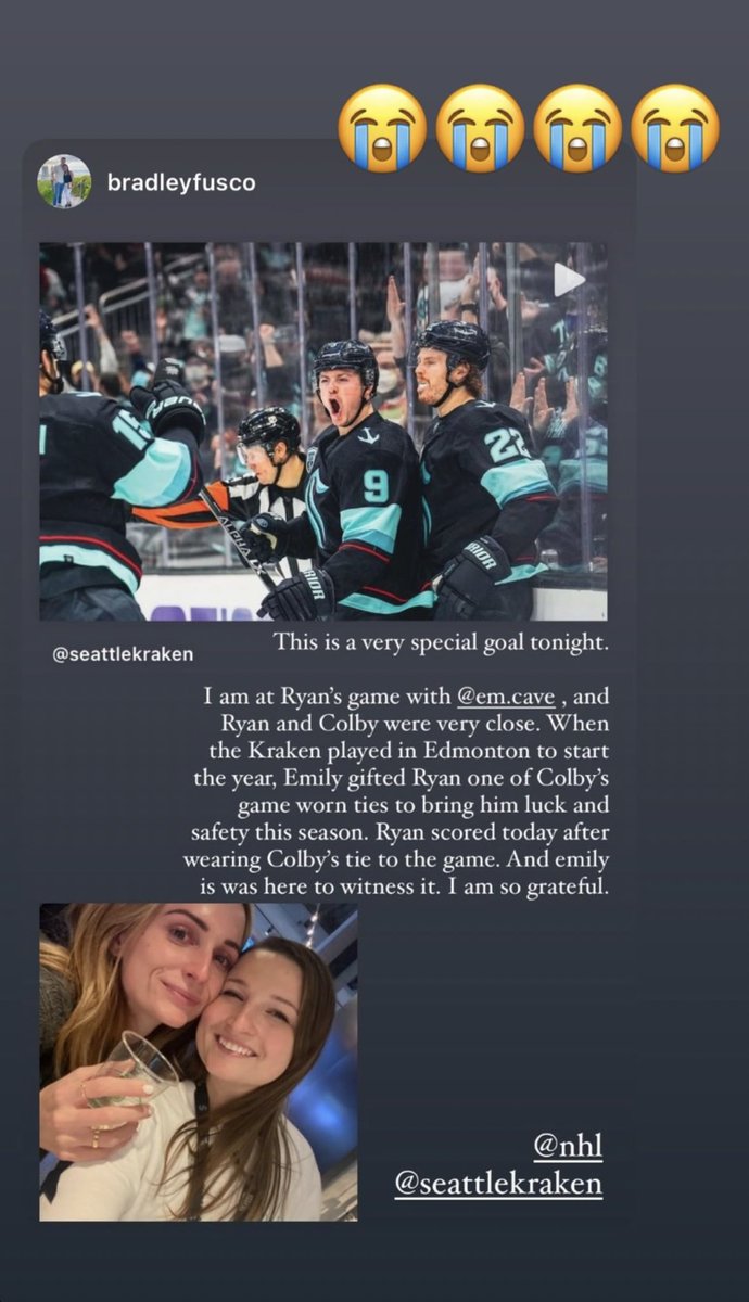 JTBrown23's tweet photo. What an exciting game! I was at a loss for words when I learned that Colby’s widow, Emily Cave gave Ryan Donato one of Colby’s game worn ties, which he wore to tonight’s game. Donato had a stellar game including the game-tying goal and a shootout goal. What a special moment! https://t.co/8k1fyLJaXe