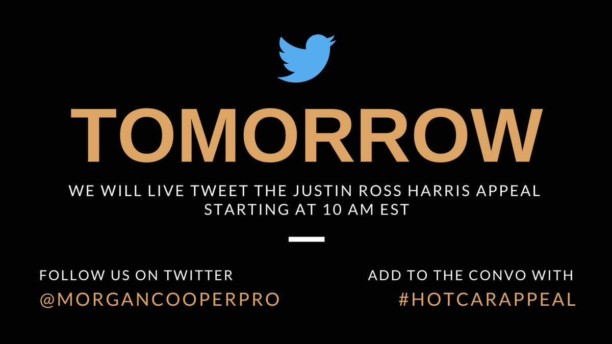 morgancooperpro's tweet photo. Tomorrow is the big day. Watch the Supreme Court of Georgia live stream along with us, follow our live tweet, or do both!
https://t.co/tIX9xl8eCt
#hotcarappeal #justinrossharris #mistakeormurder #fataldistraction #truecrime #documentary #hotcardeath #Georgia #SupremeCourt https://t.co/QDu2P28K4G