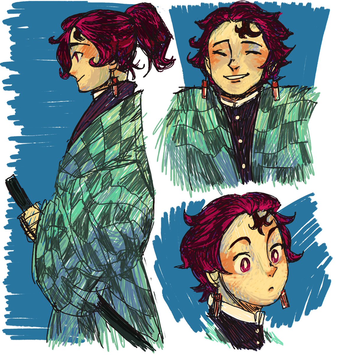 cookiekappa's tweet image. Kamado siblings my beloved…