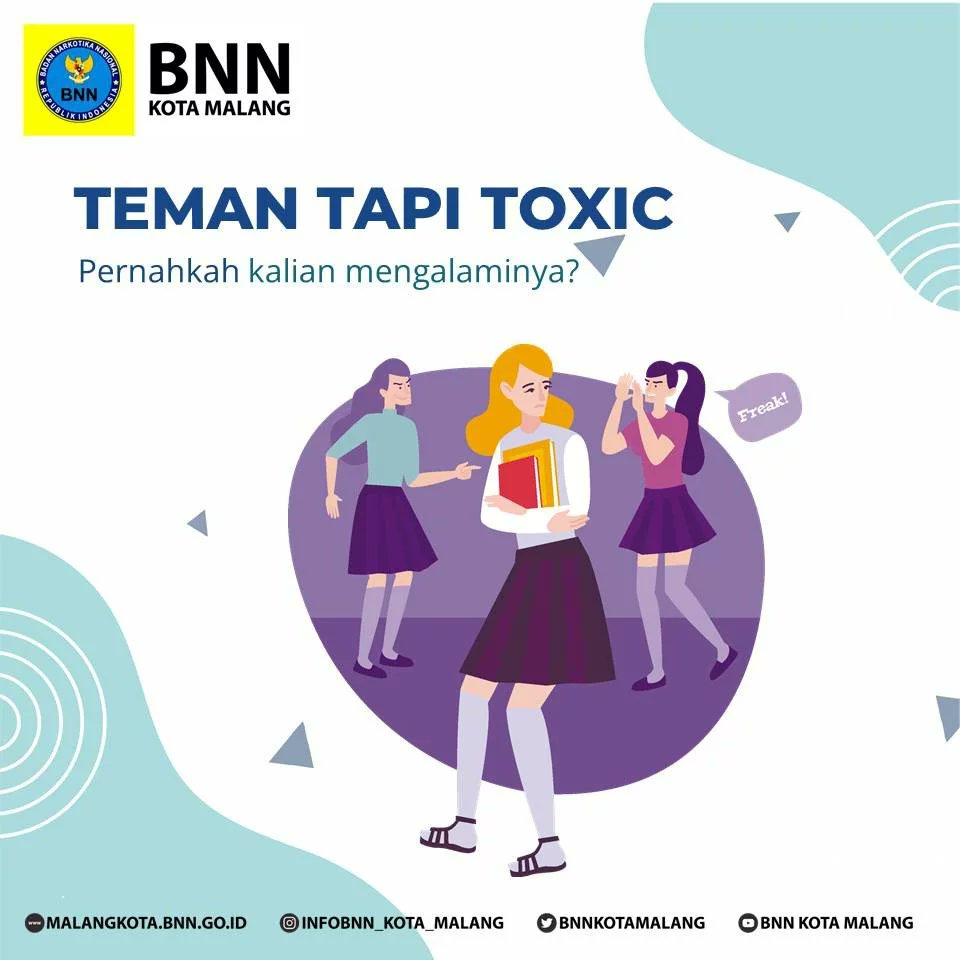 bnnkotamalang's tweet photo. Hai Sober Asyik.. 
Terkadang kita tidak sadar bahwa lingkungan pertemanan bisa menjadi toxic. Yuk, share pengalaman kalian! 
#temantoxic 
#tekanantemansebaya
#curhat https://t.co/DpRgjcMY3N