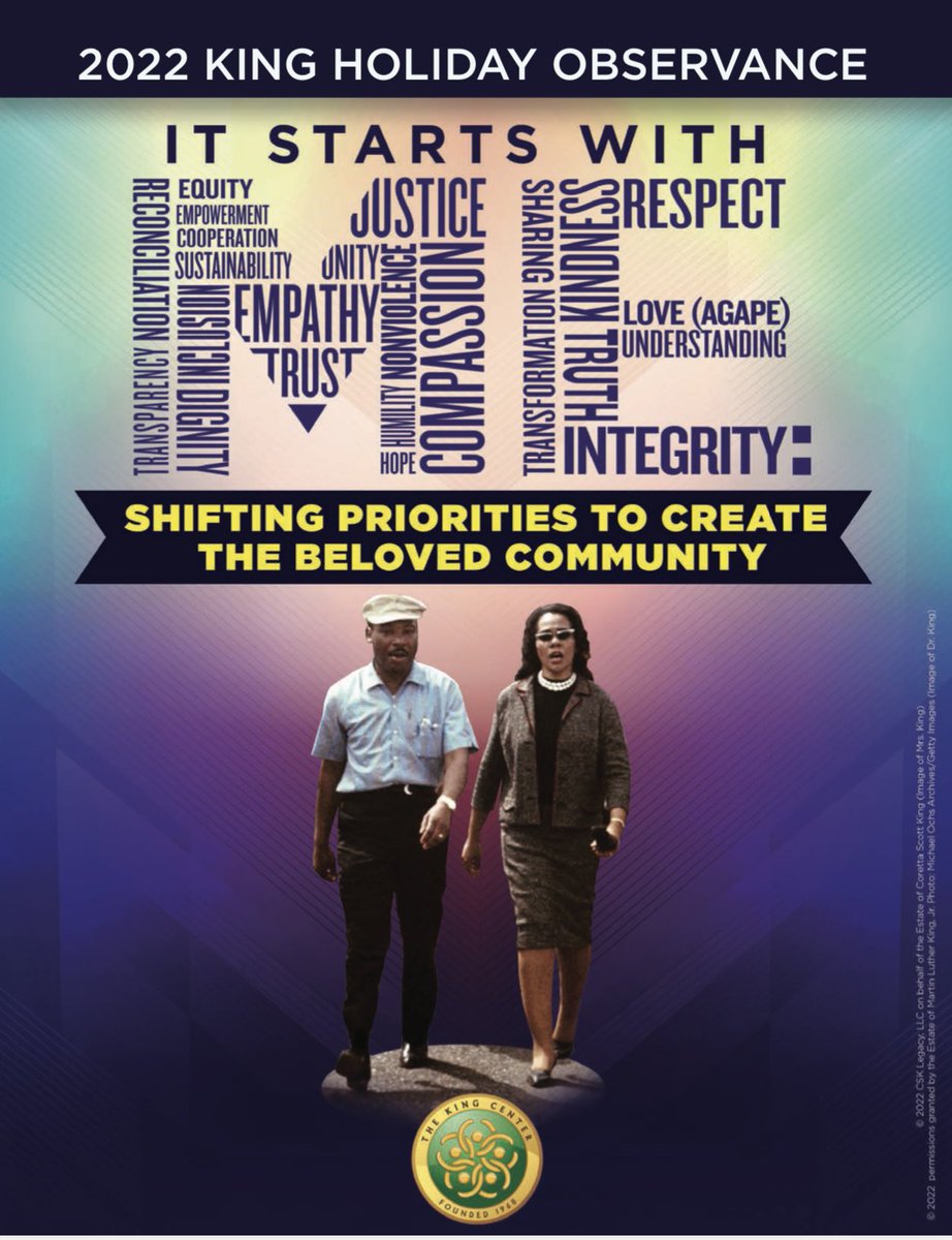 🧵

Share the Six Kingian Principles of Nonviolence with 10 people: 

One: Nonviolence is a way of life for courageous people. 

Two: Nonviolence seeks to win friendship and understanding (The end result of nonviolence is redemption and reconciliation).

#MLK #ShiftingPriorities