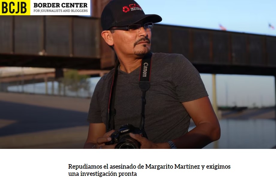 Como Border Center exigimos al gobierno de #BajaCalifornia y al gobierno federal la investigación judicial pronta del asesinato del periodista Margarito Martínez, fotoperiodista en #Tijuana sin que se descarte a priori el tema de libertad de expresión t.ly/61Vga