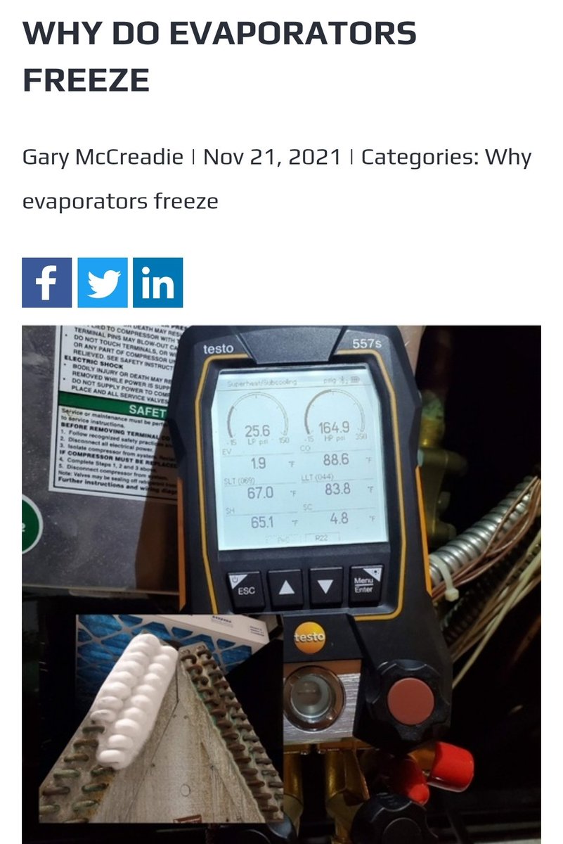 Some reasons evaporators freeze! <a href="/TestoUSA/">Testo North America</a>

hvacknowitall.com/blogs/blog/795…