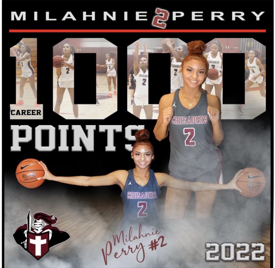 CoachCooperENG's tweet photo. Congrats to @MilahniePerry on hitting her 1000 career point tonight.  We are so excited for you! https://t.co/PQgC2pMMpt
