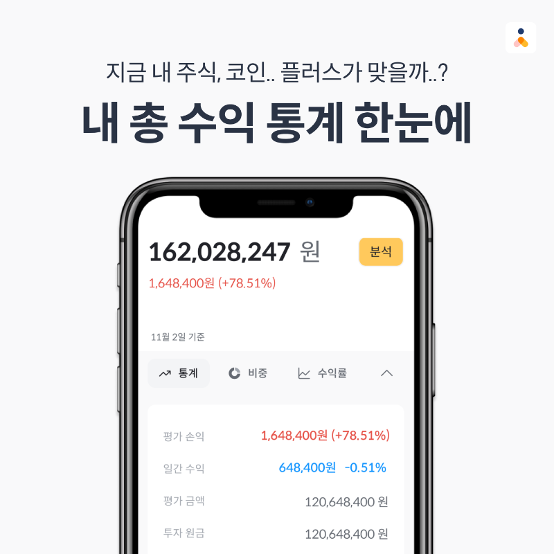 oreurak's tweet photo. 매일 변하는 내 주식, 코인 자산💵✨
플러스인지 마이너스인지, 도대체 총 투자한 금액 대비 얼마를 벌고 있는지, 일별 평가 자산, 평가 수익률 흐름 한눈에 확인 해보세요👇
