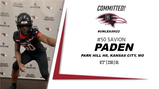 SavionTheGreat_'s tweet photo. Proud to announce that I will be countinuing my acedemic and football career at Benedictine. Thank you @JoelOsborn_BC and Coach Pops for giving me the opportunity. I am 100% committed and ready to work! Go Ravens!!

#unleashgreatness @CoachAndySims @PHTrojansFB https://t.co/UFZ4rAXjib