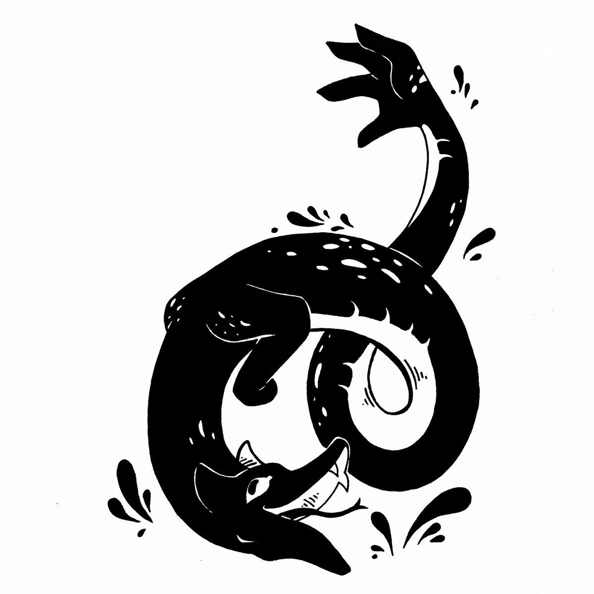 JustWanderings's tweet photo. It’s a nguruvilu, a type of fox snake river monster. They’re neat 

#ink https://t.co/BsPuLTTOig