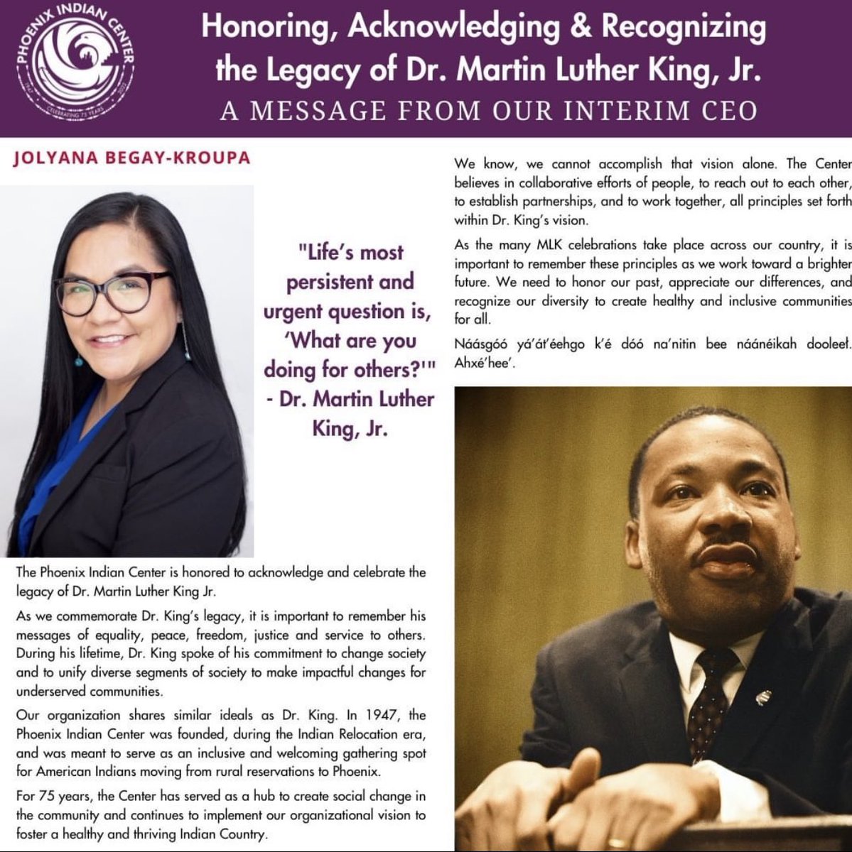 Remembering the ideals of Dr. Martin Luther King, JR.