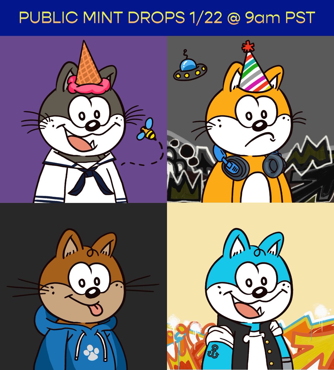 caturdaytales's tweet photo. MINT starts this Saturday 1/22 at 9am PST! 

Caturday Tales #NFT is all about building a brand with pet toys in development, story books being written supporting #cat shelters in our community. 

Value returns to holders with our community fund. 

#NFTCommunity #NFTdrop https://t.co/aapgO9q5Za