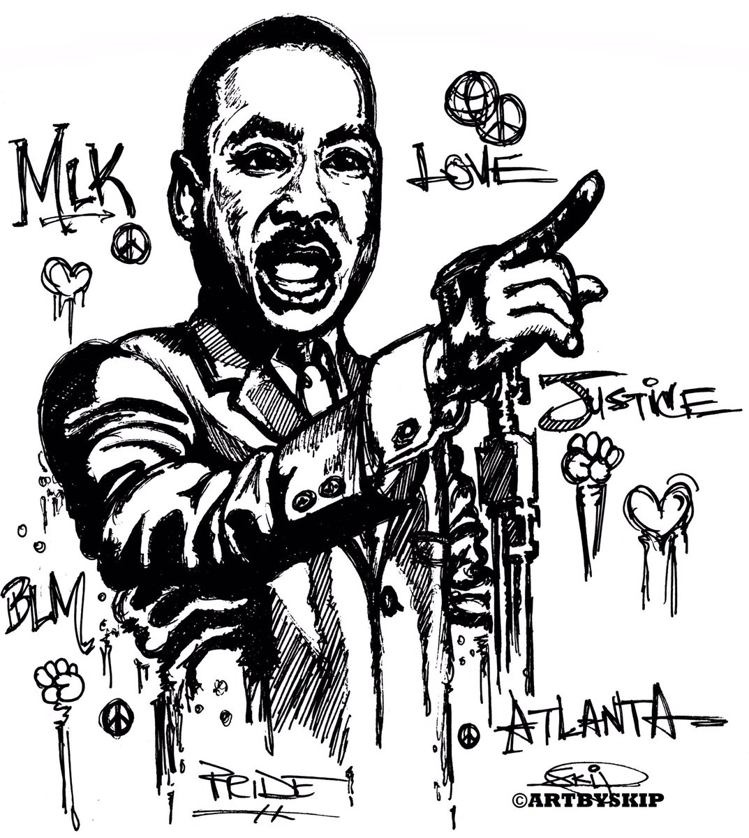 FEELFREESKIP's tweet photo. Happy #MartinLutherKingJr Day #graffiti #Atlanta #artbyskip https://t.co/EVmsGfU9DE